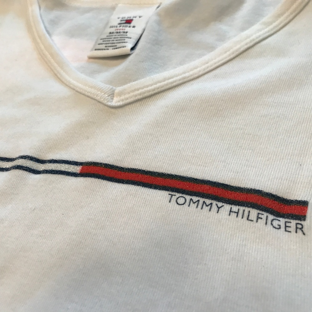 Vintage Tommy Hilfiger V Neck Long Sleeve Shirt